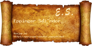 Eppinger Sándor névjegykártya